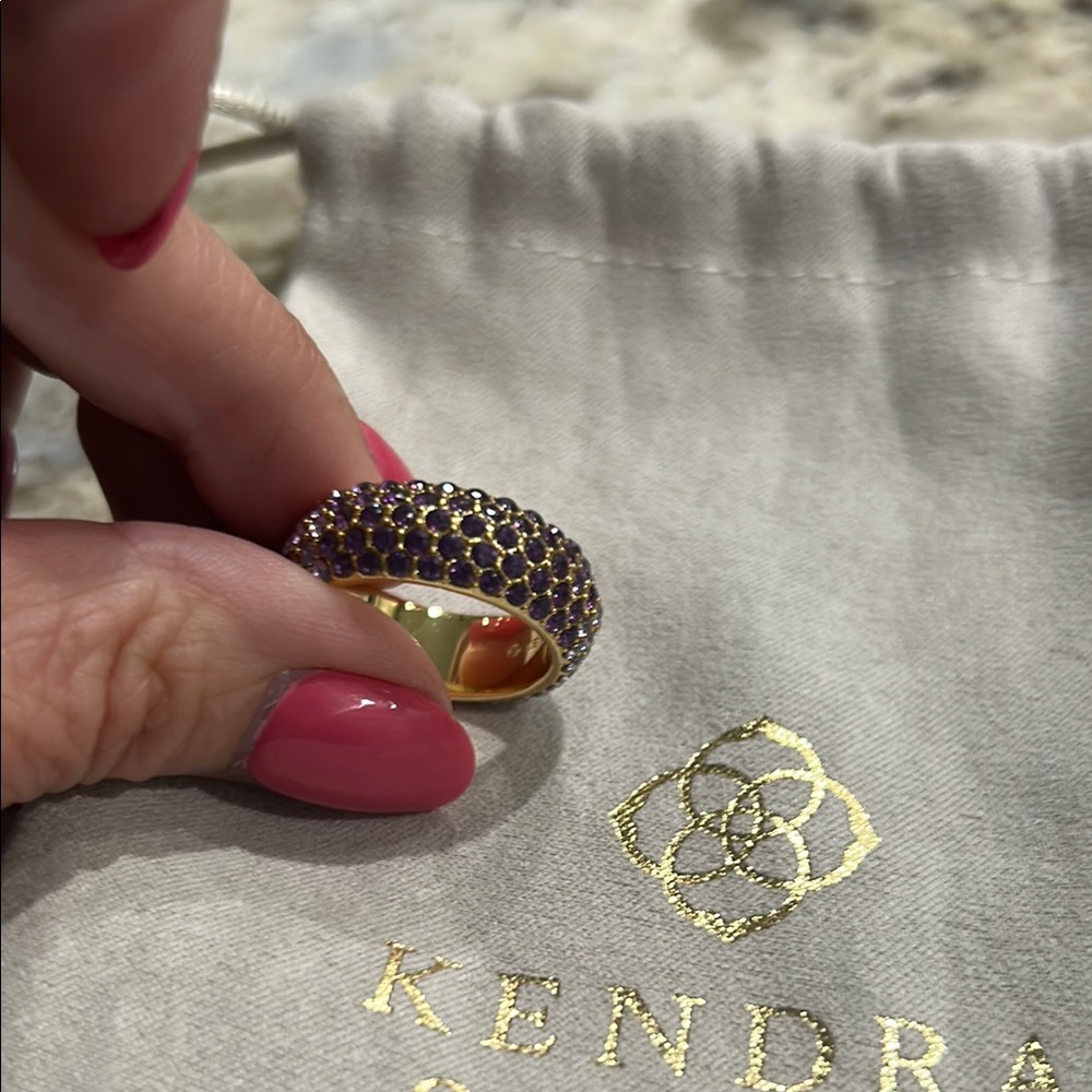 Kendra Scott Purple and Gold Statement Ring